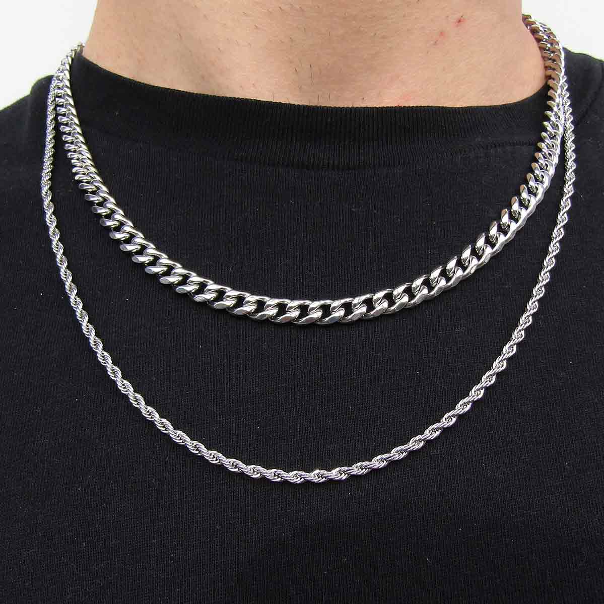 Dennis Rope Chain Silver 3MM Αλυσίδα λαιμού από ανοξείδωτο ατσάλι 316L